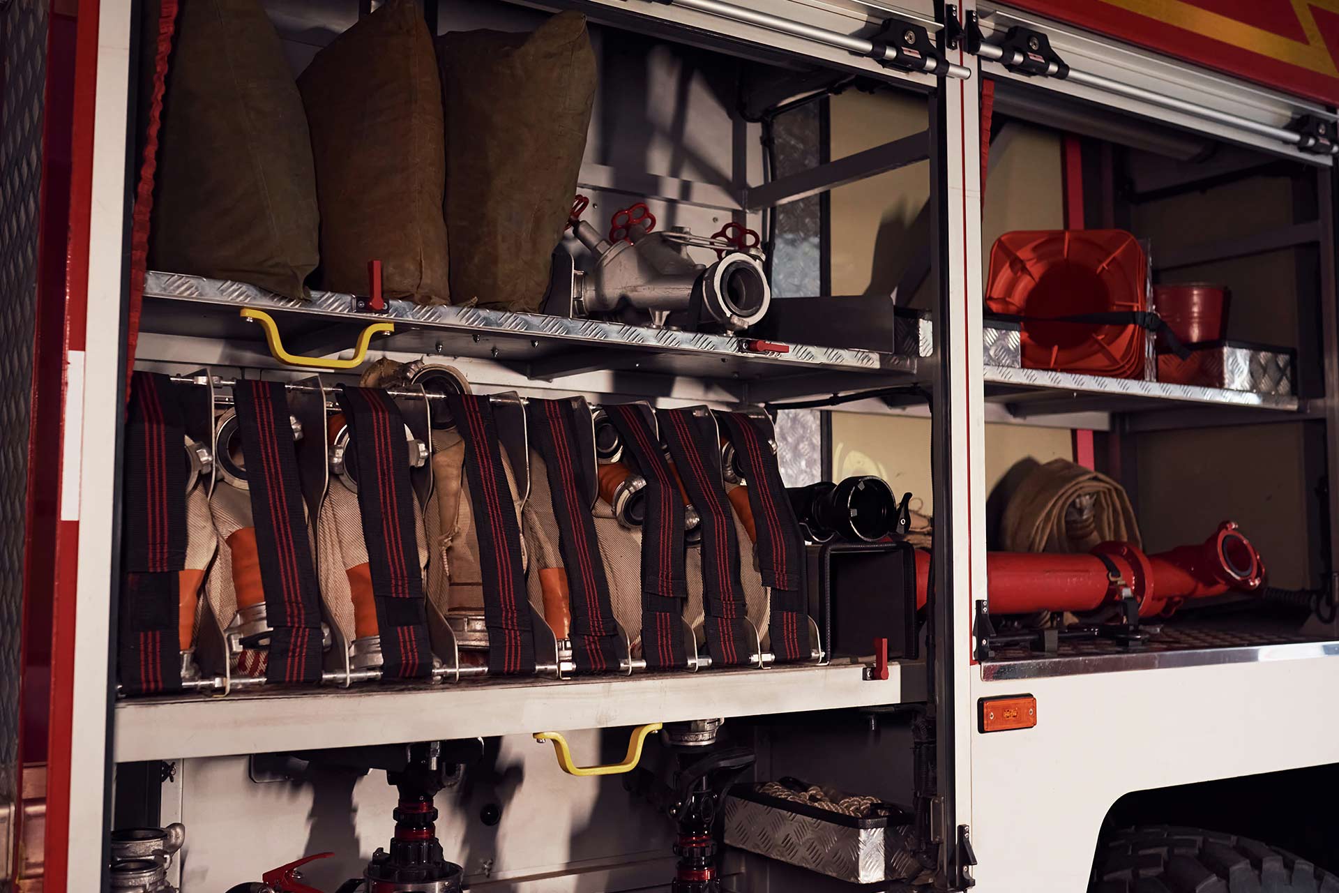 Firefighters Equipment in The Car